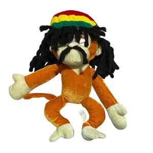 Ideal Toys Jamaican Rastafarian Monkey with Mustache 14"